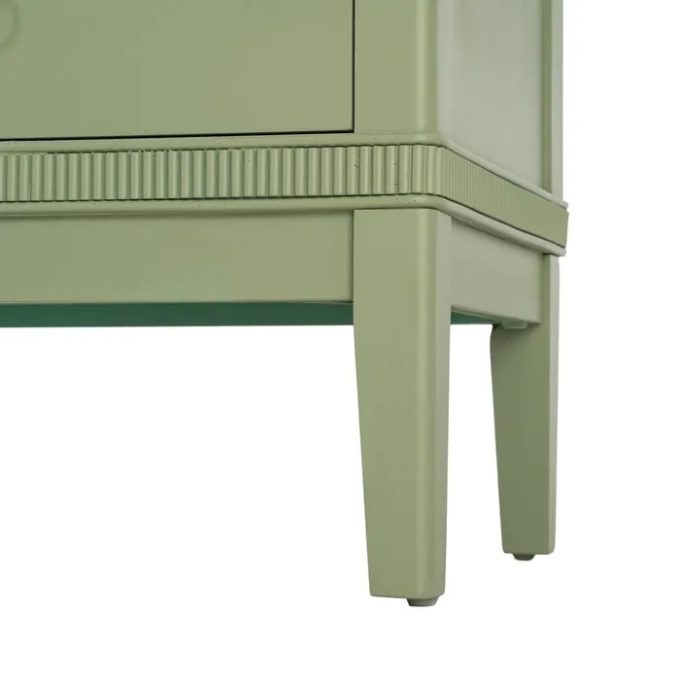 Cómoda Madera de Abeto Verde y Natural Elena, Clásica (115x45x90 cm)