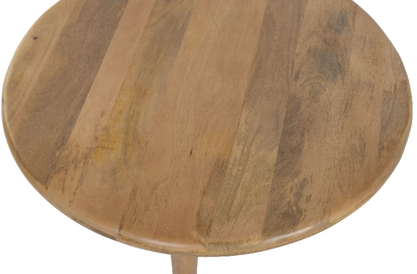 Mesa de Centro Redonda Mango, Estilo Nórdico (80dx44 cm) - Imagen 2