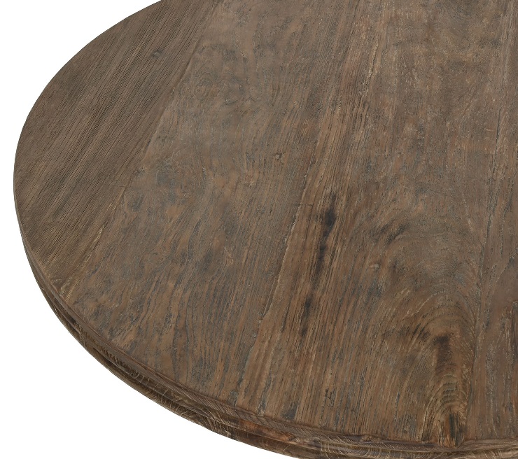 Mesa de Centro Redonda Teca Reciclada Écija (100dx30 cm) - Imagen 3
