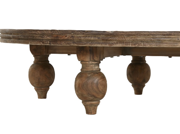 Mesa de Centro Redonda Teca Reciclada Écija (100dx30 cm) - Imagen 2