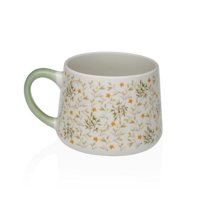 Set de 2 tazas en porcelana con flores amarillas y verdes vintage