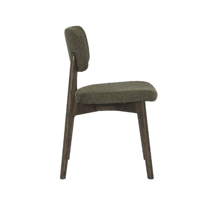 Set 2 Sillas Madera Oscura y Tejido Verde Tromso, Nórdicas (50x45x83cm)