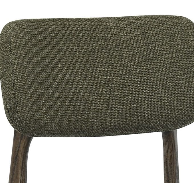 Set 2 Sillas Madera Oscura y Tejido Verde Tromso, Nórdicas (50x45x83cm)