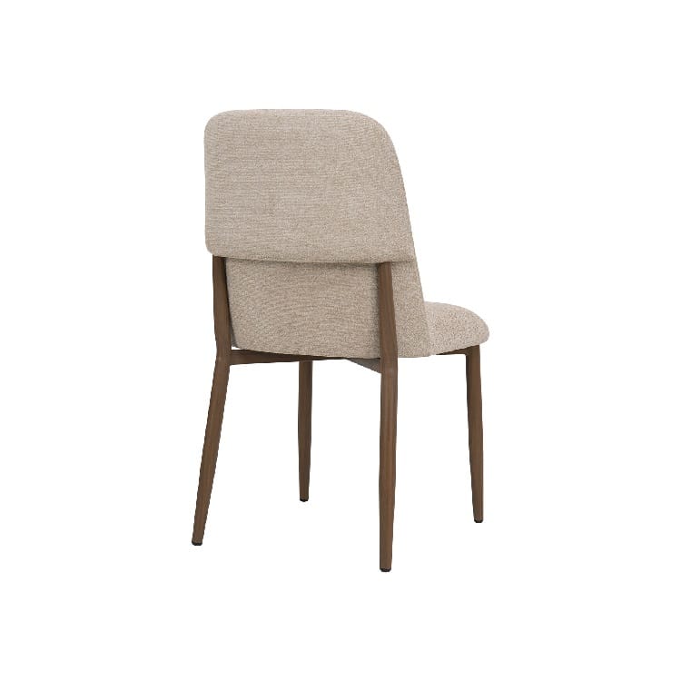 Set 2 Sillas Tapizadas Chenilla Beige Skien , Estilo Nórdico (61x49x87cm) - Imagen 3