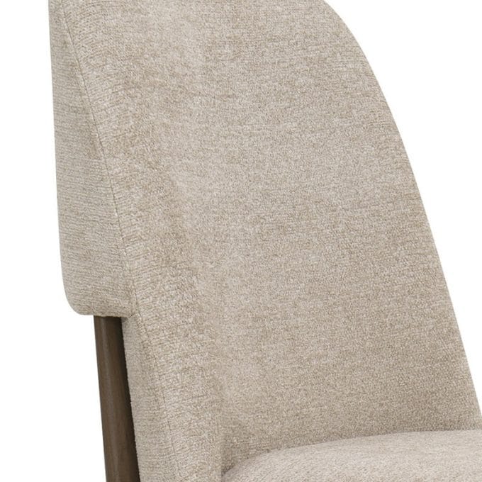 Set 2 Sillas Tapizadas Chenilla Beige Skien , Estilo Nórdico (61x49x87cm)