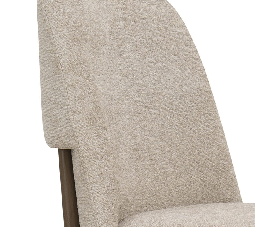 Set 2 Sillas Tapizadas Chenilla Beige Skien , Estilo Nórdico (61x49x87cm) - Imagen 2