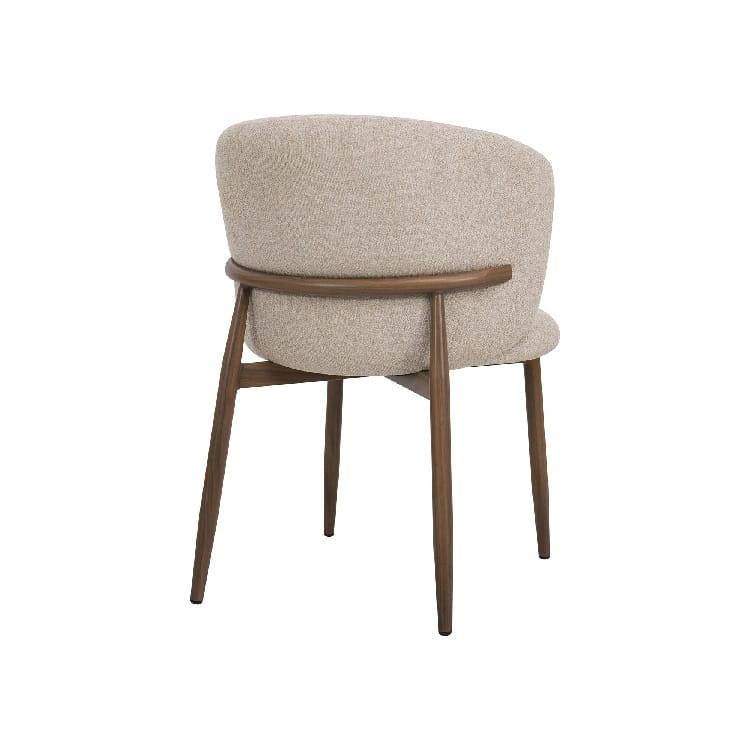 Set 2 Sillas Tapizadas Chenilla Beige Storland, Estilo Nórdico (63x58x80cm) - Imagen 4