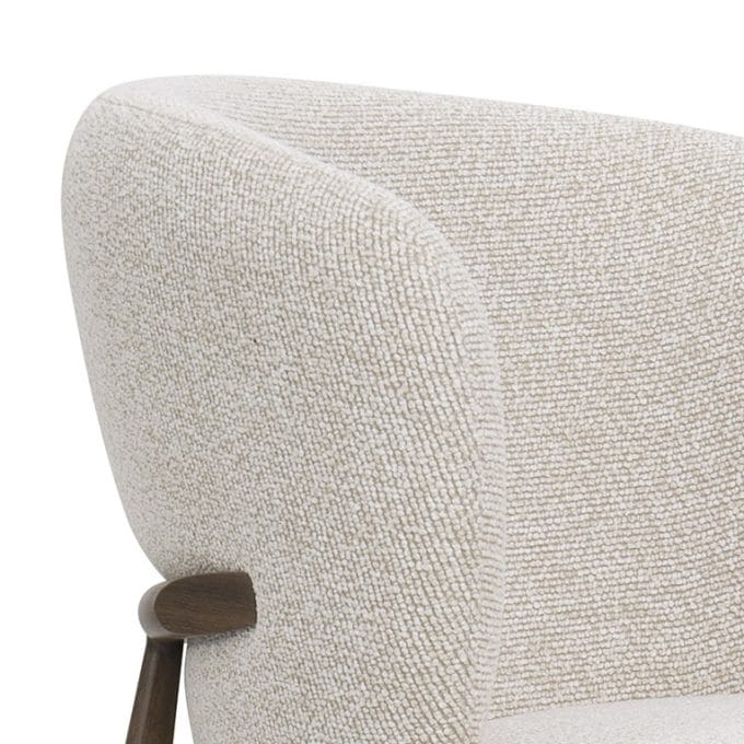 Set 2 Sillas Tapizadas Chenilla Crema Storland, Estilo Nórdico (63x58x80cm)