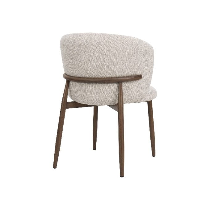 Set 2 Sillas Tapizadas Chenilla Crema Storland, Estilo Nórdico (63x58x80cm)