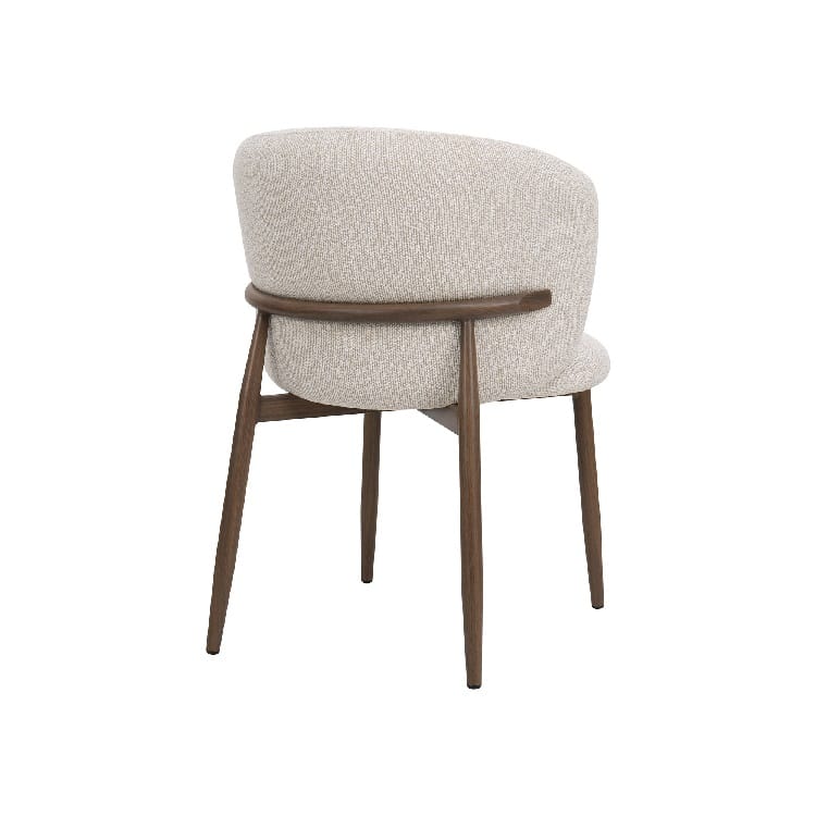 Set 2 Sillas Tapizadas Chenilla Crema Storland, Estilo Nórdico (63x58x80cm) - Imagen 4