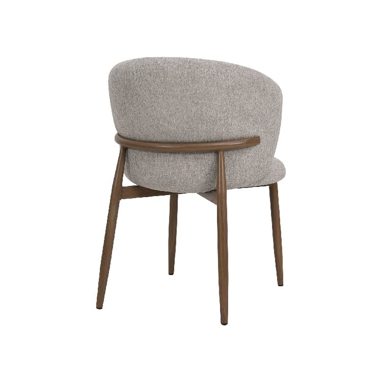 Set 2 Sillas Tapizadas Chenilla Taupe Storland, Estilo Nórdico (63x58x80cm) - Imagen 4