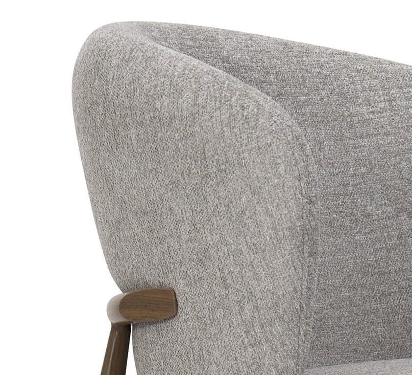 Set 2 Sillas Tapizadas Chenilla Taupe Storland, Estilo Nórdico (63x58x80cm) - Imagen 3